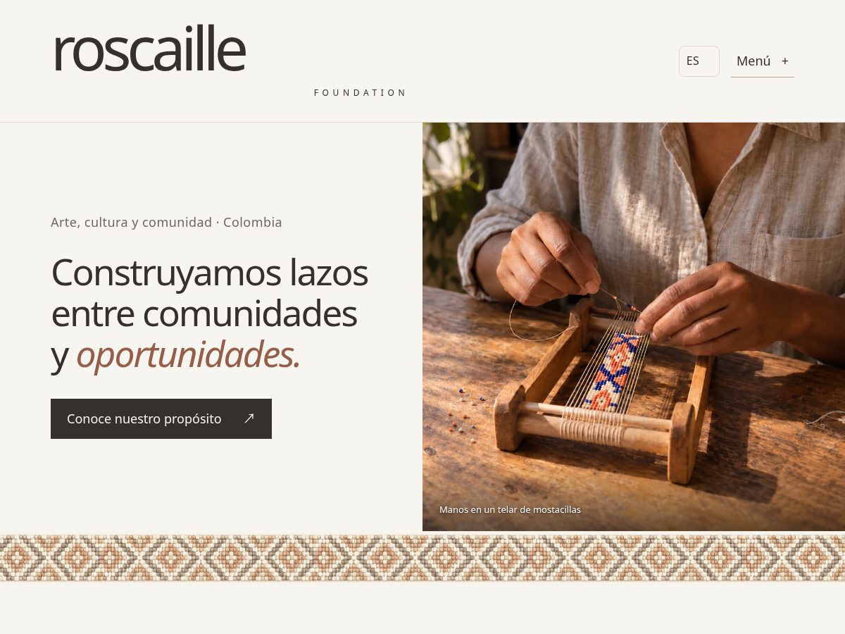 Landing-page snapshot of roscaillefoundation.lat