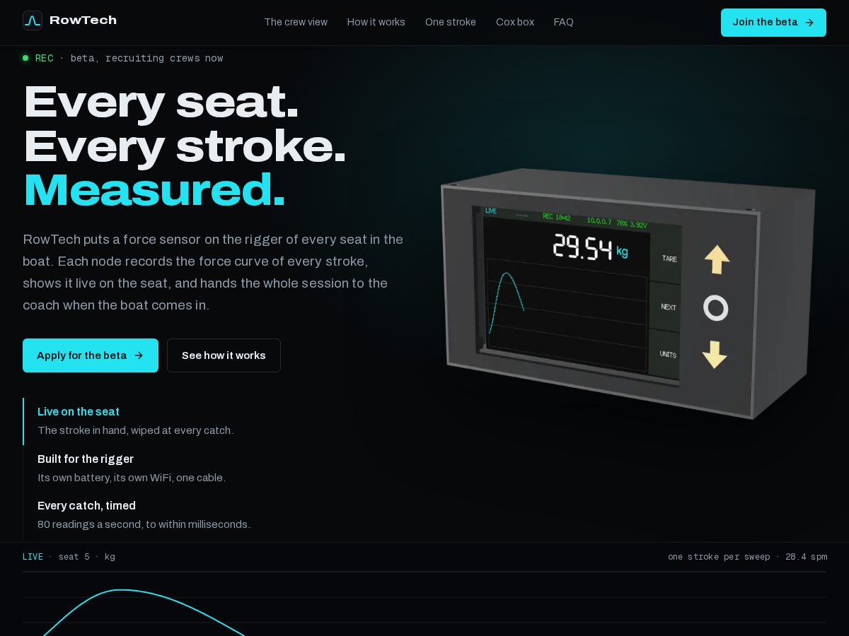 Landing-page snapshot of rowtech.app
