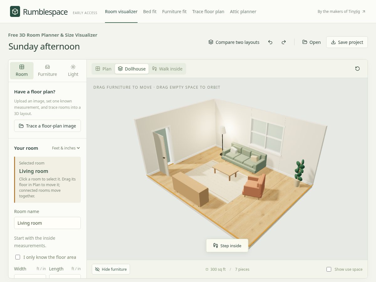 Landing-page snapshot of rumblespace.com