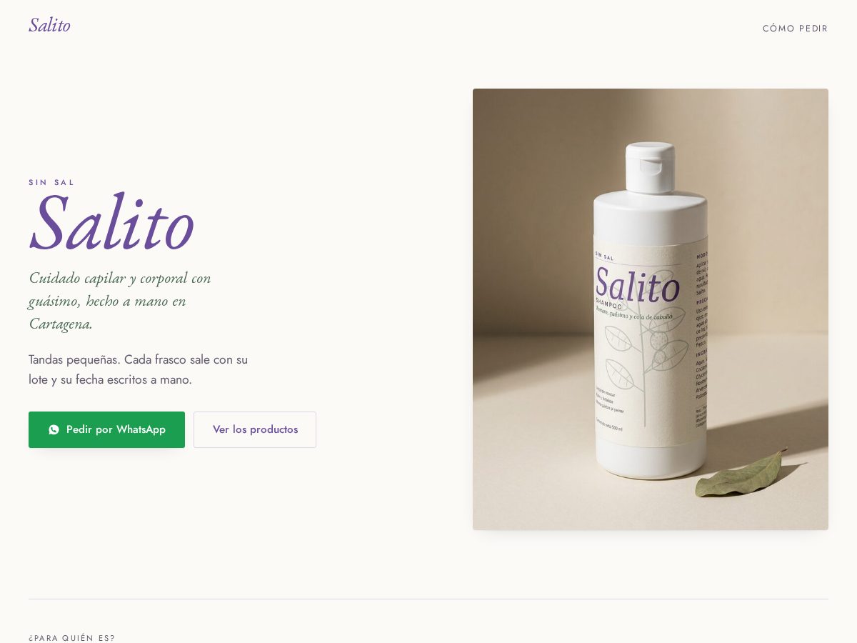 Landing-page snapshot of salito.shop