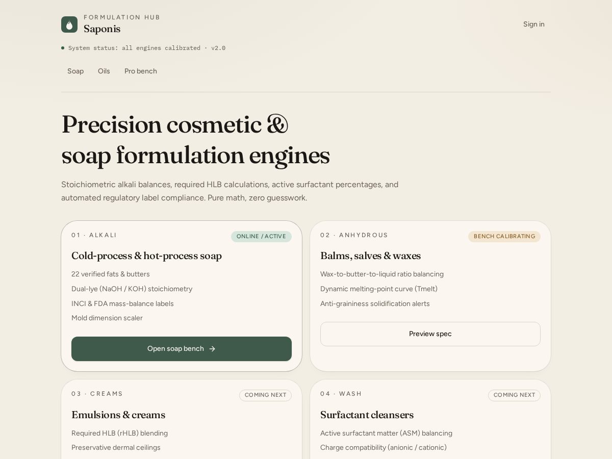 Landing-page snapshot of saponis.app