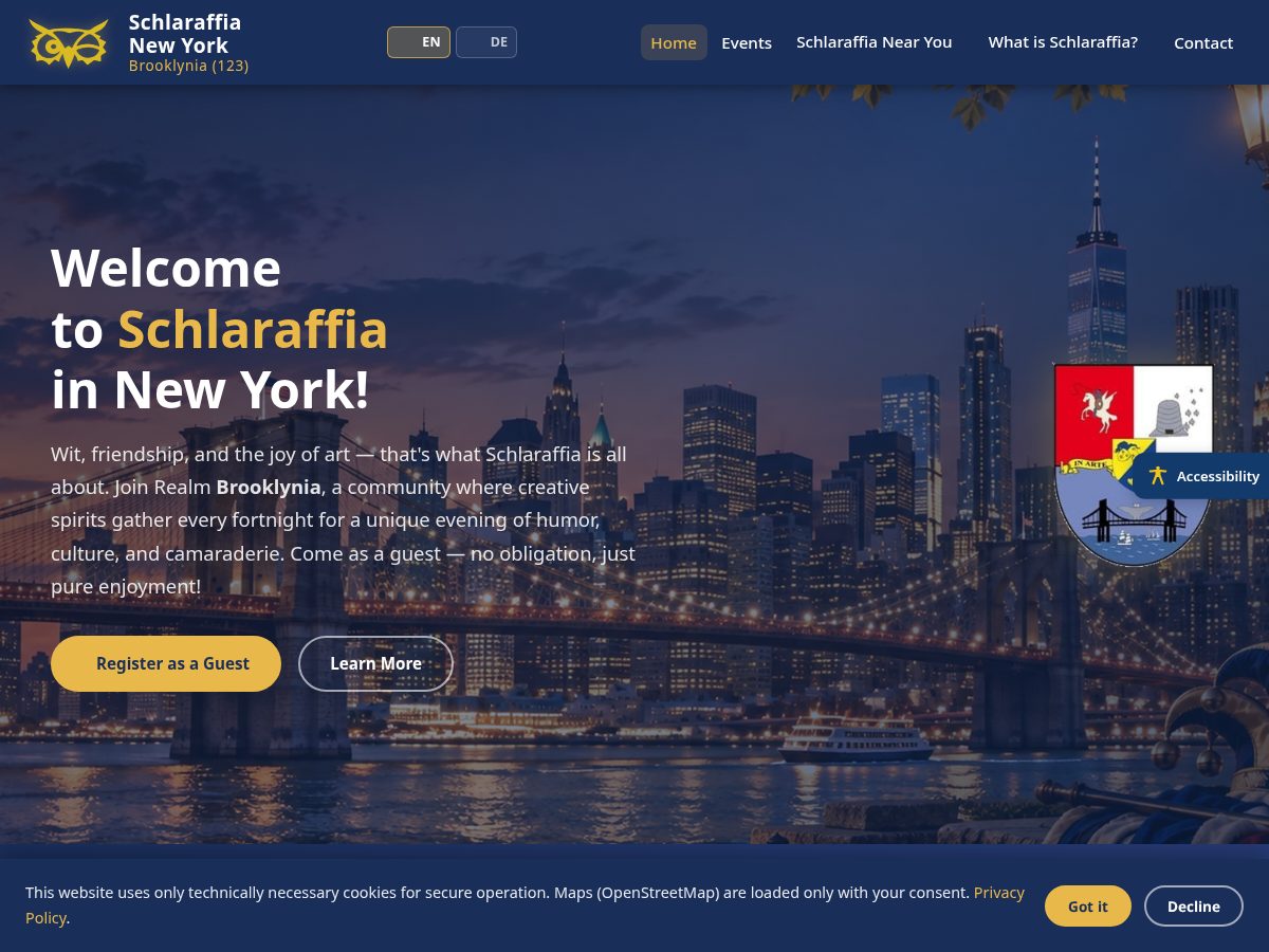 Landing-page snapshot of schlaraffia-brooklyn.org
