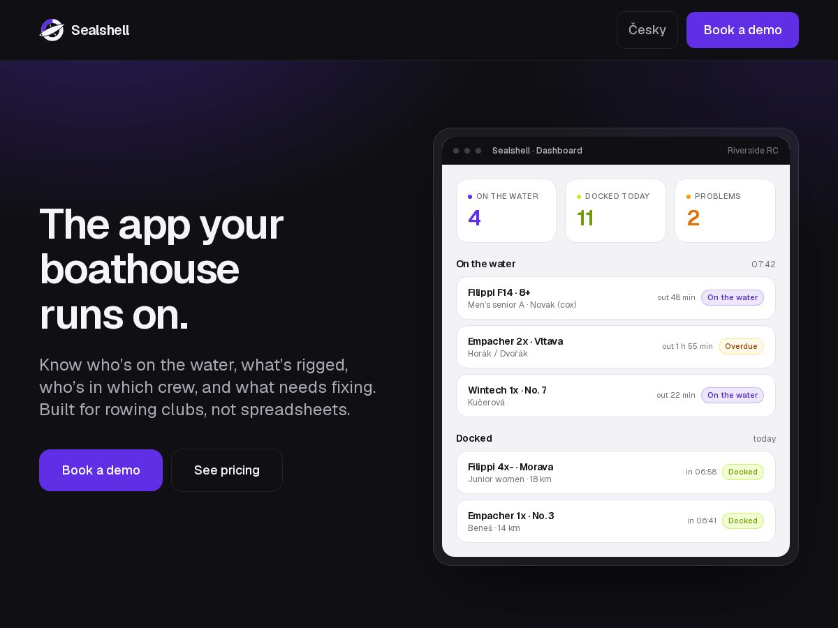 Landing-page snapshot of sealshell.com