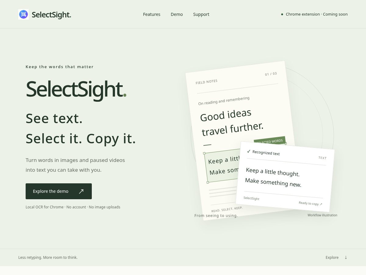 Landing-page snapshot of selectsight.lol