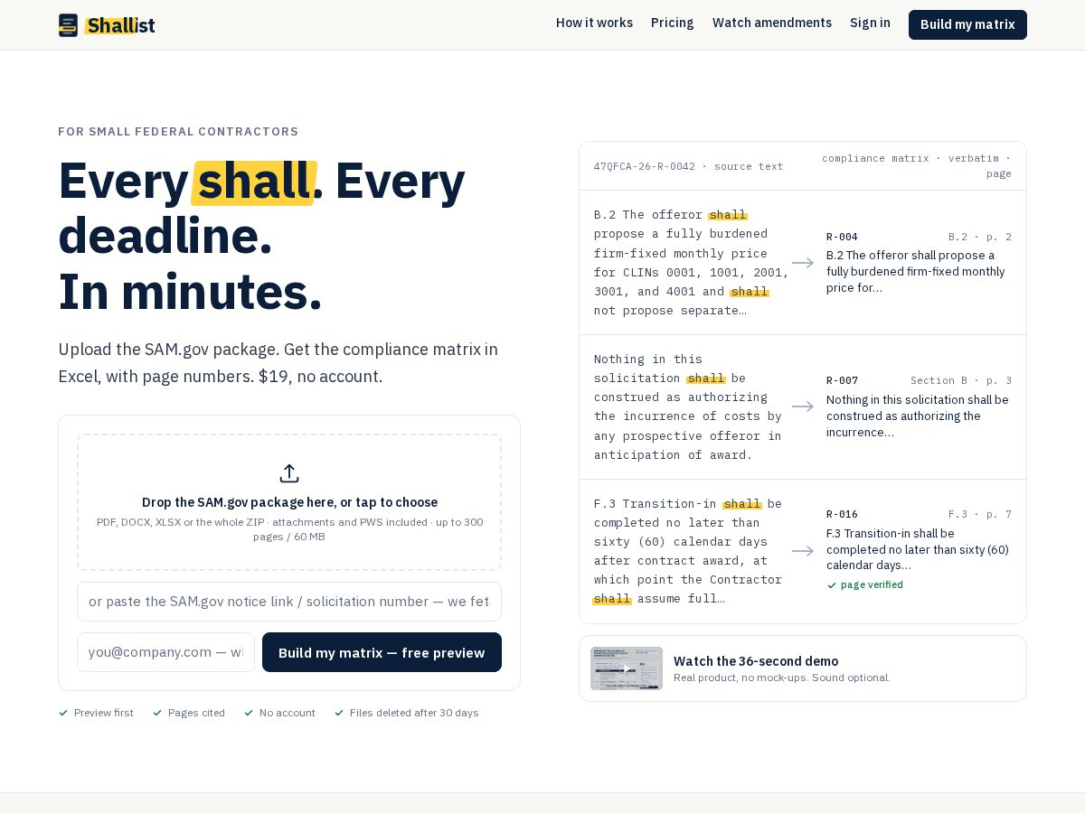 Landing-page snapshot of shallist.com