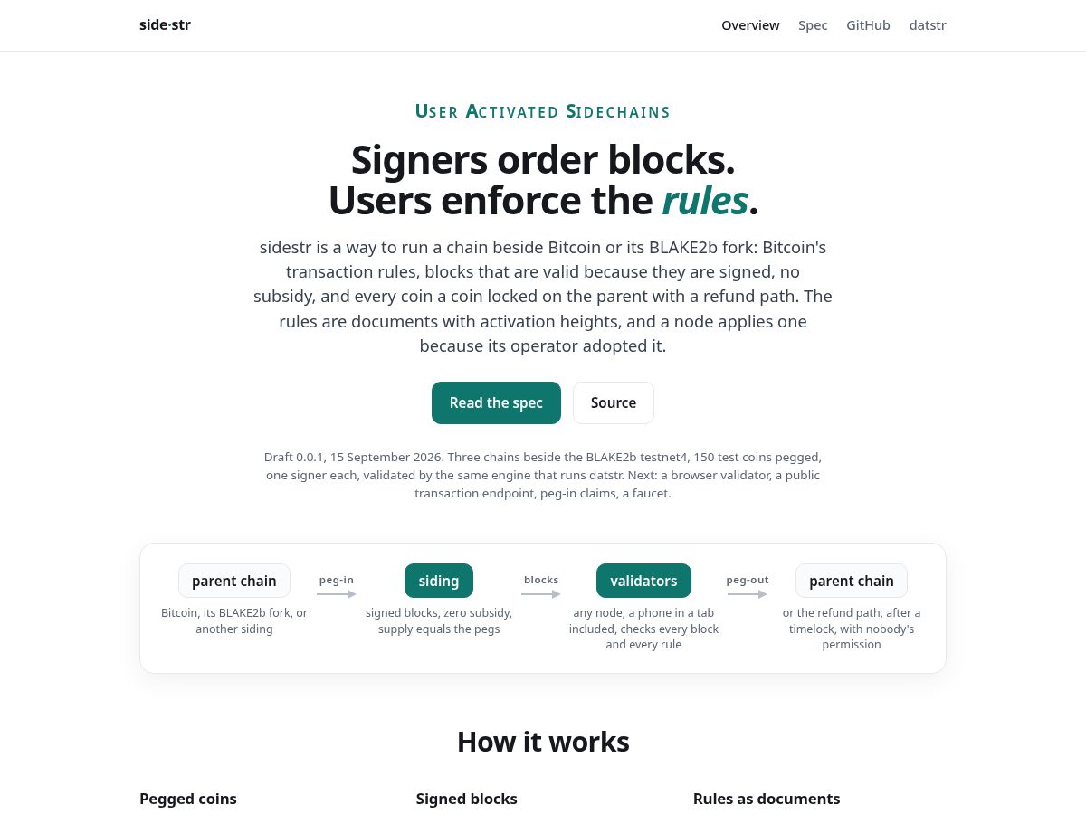 Landing-page snapshot of sidestr.com