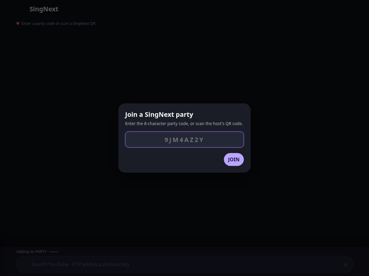 Landing-page snapshot of singnext.app