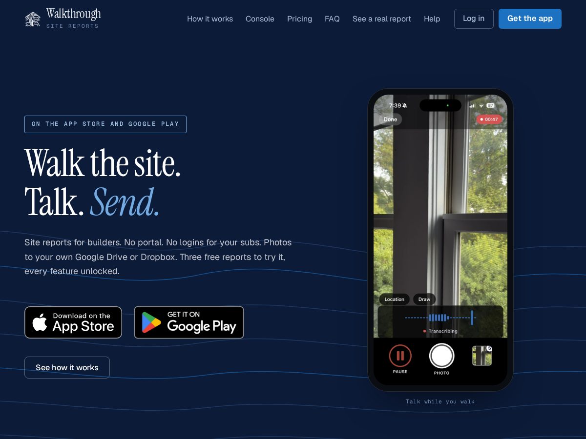Landing-page snapshot of sitewalkthrough.com