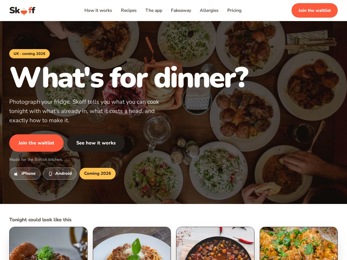 Landing-page snapshot of skoff.app