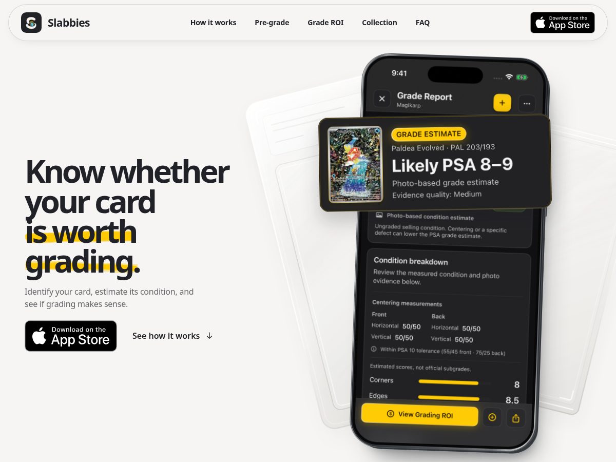 Landing-page snapshot of slabbies.app