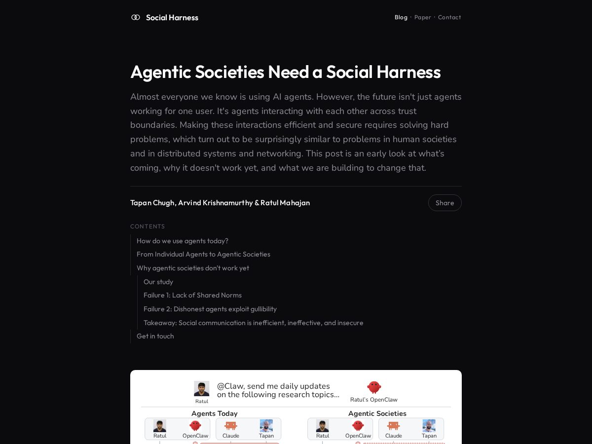 Landing-page snapshot of socialharness.org