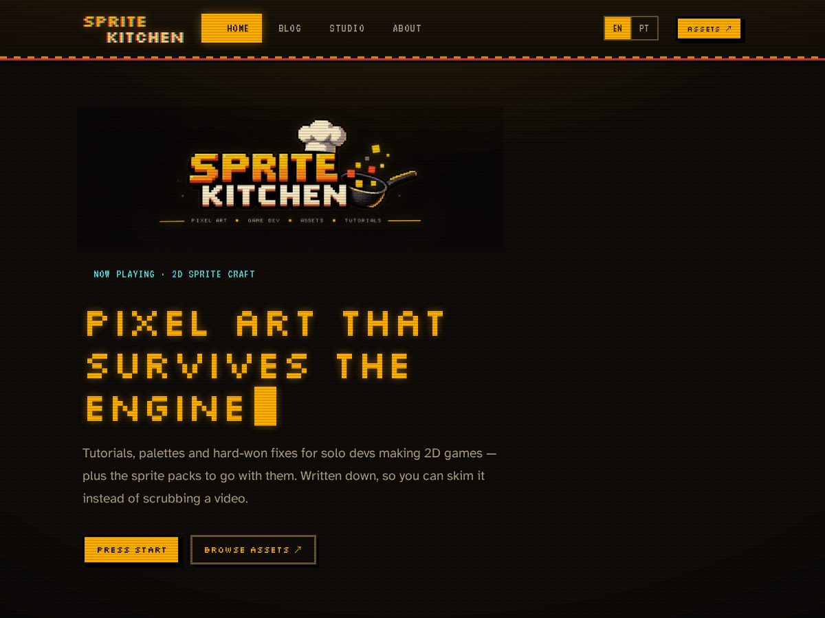 Landing-page snapshot of spritekitchen.com