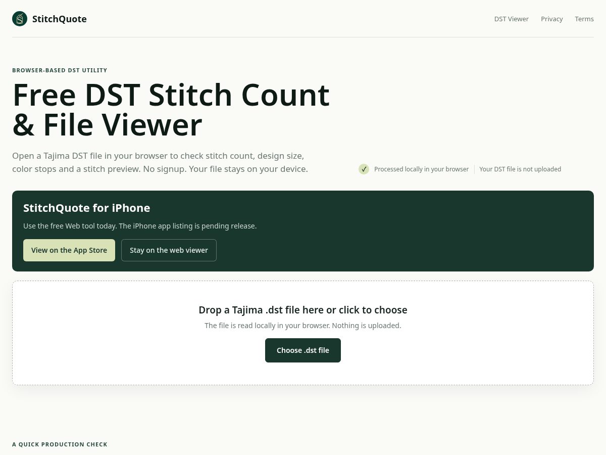 Landing-page snapshot of stitchquote.app