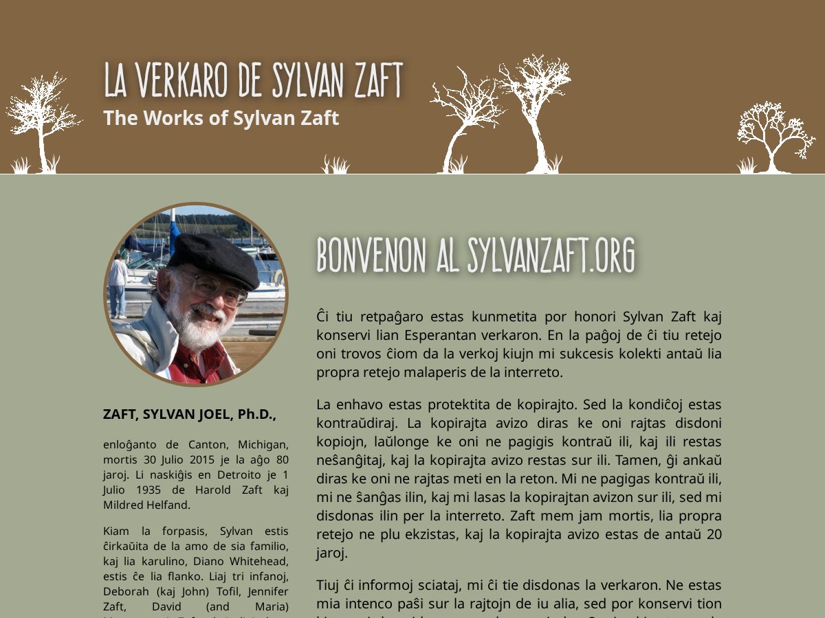 Landing-page snapshot of sylvanzaft.org