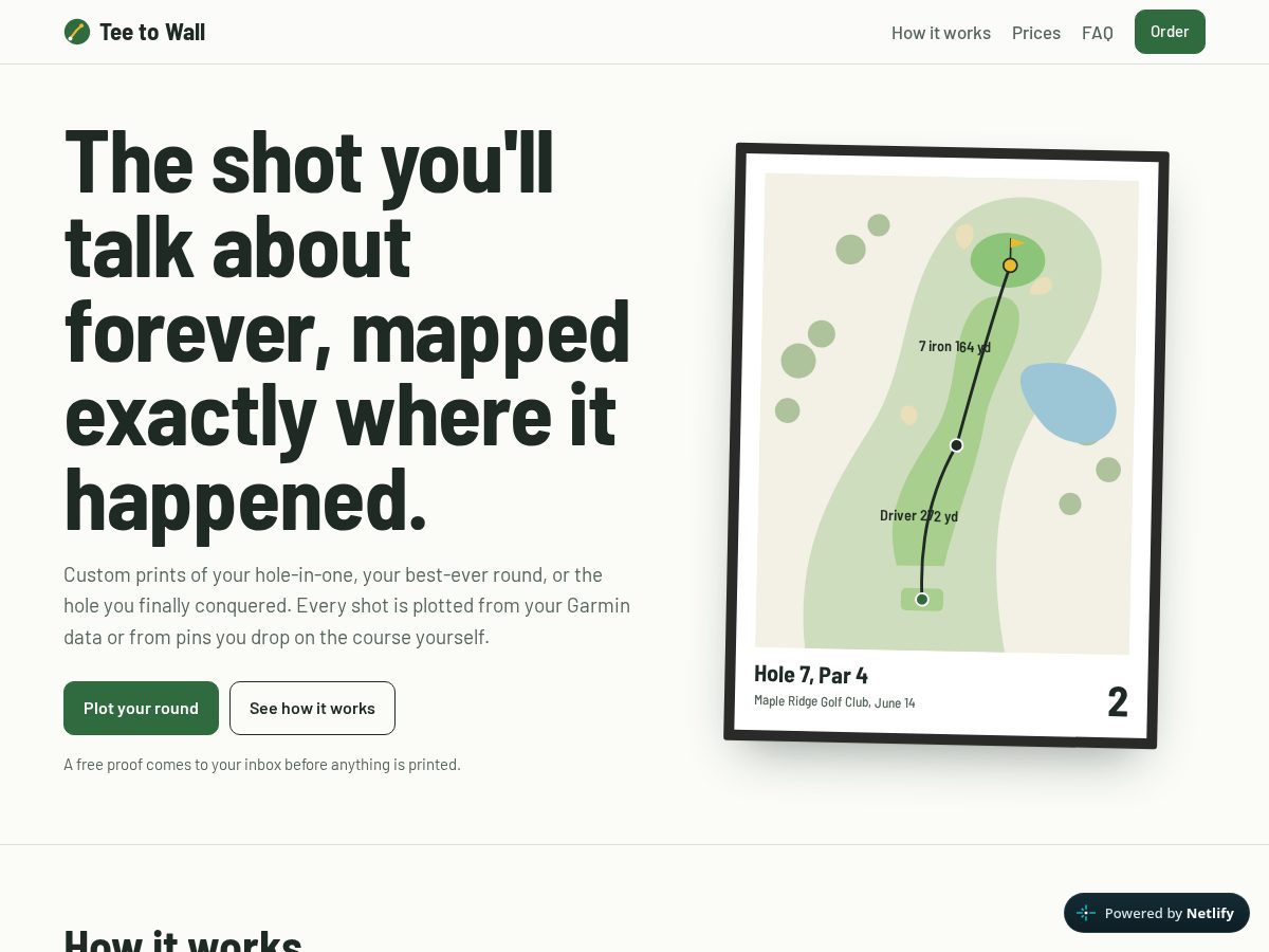 Landing-page snapshot of teetowall.com