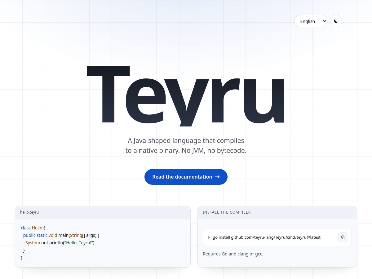 Landing-page snapshot of teyru.dev