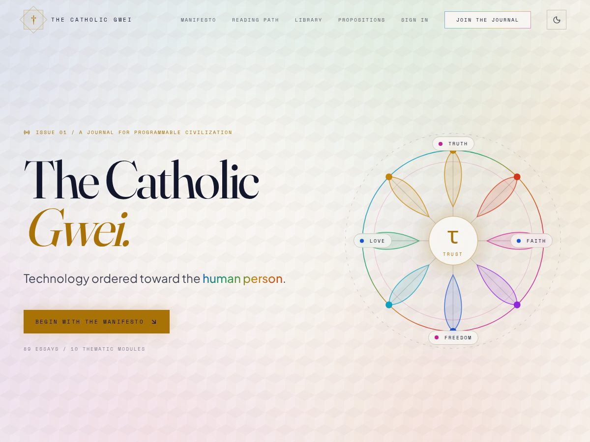 Landing-page snapshot of thecatholicgwei.com