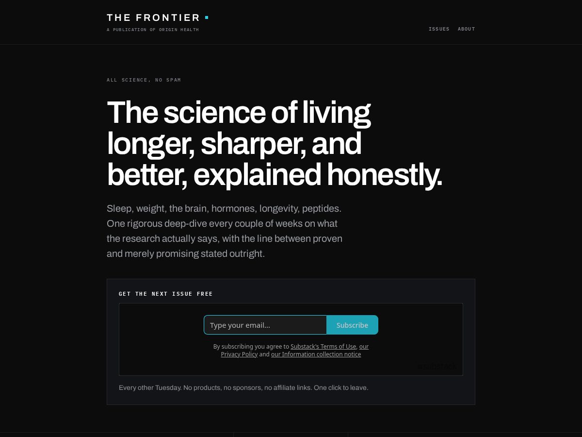Landing-page snapshot of thefrontierletter.com