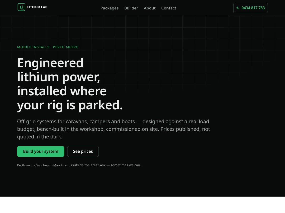 Landing-page snapshot of thelithiumlab.online