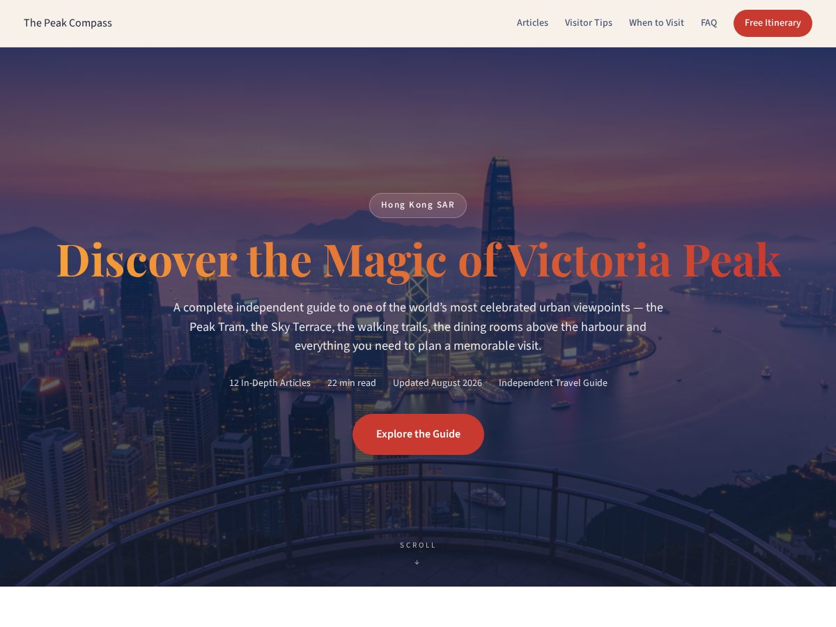 Landing-page snapshot of thepeak.website
