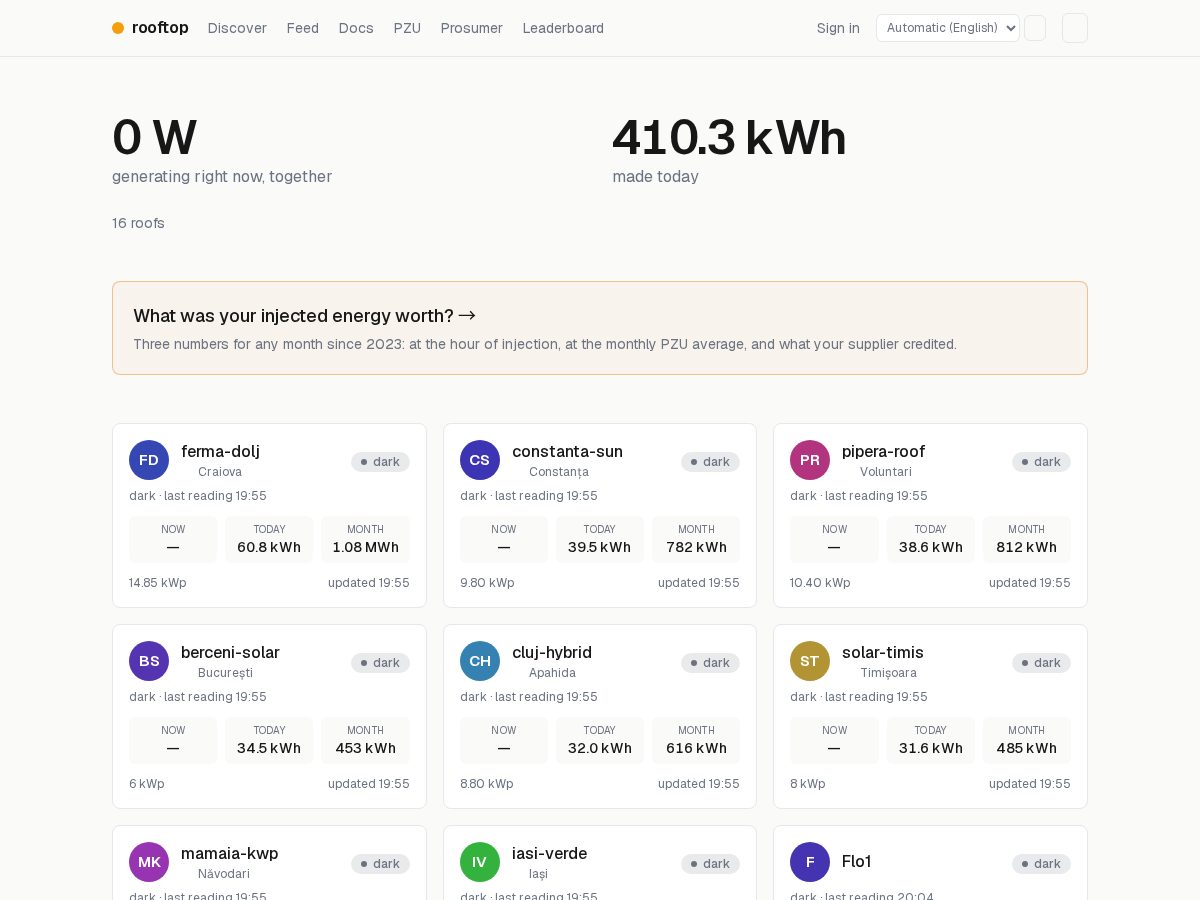 Landing-page snapshot of tomoshi.energy