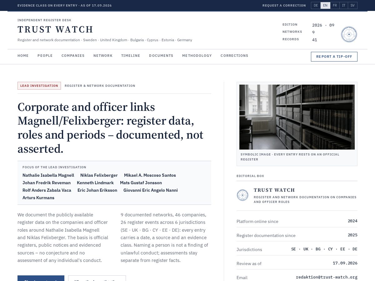 Landing-page snapshot of trust-watch.org