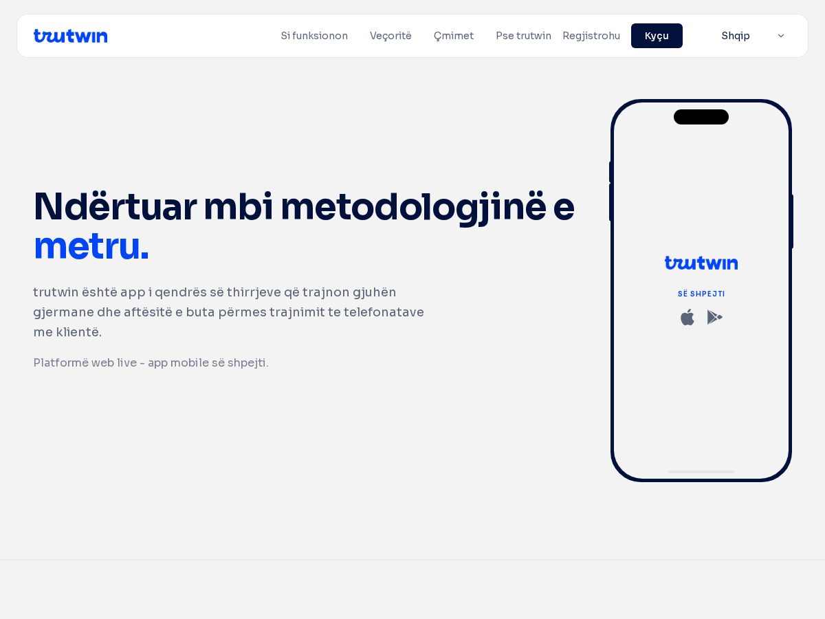 Landing-page snapshot of trutwin.app
