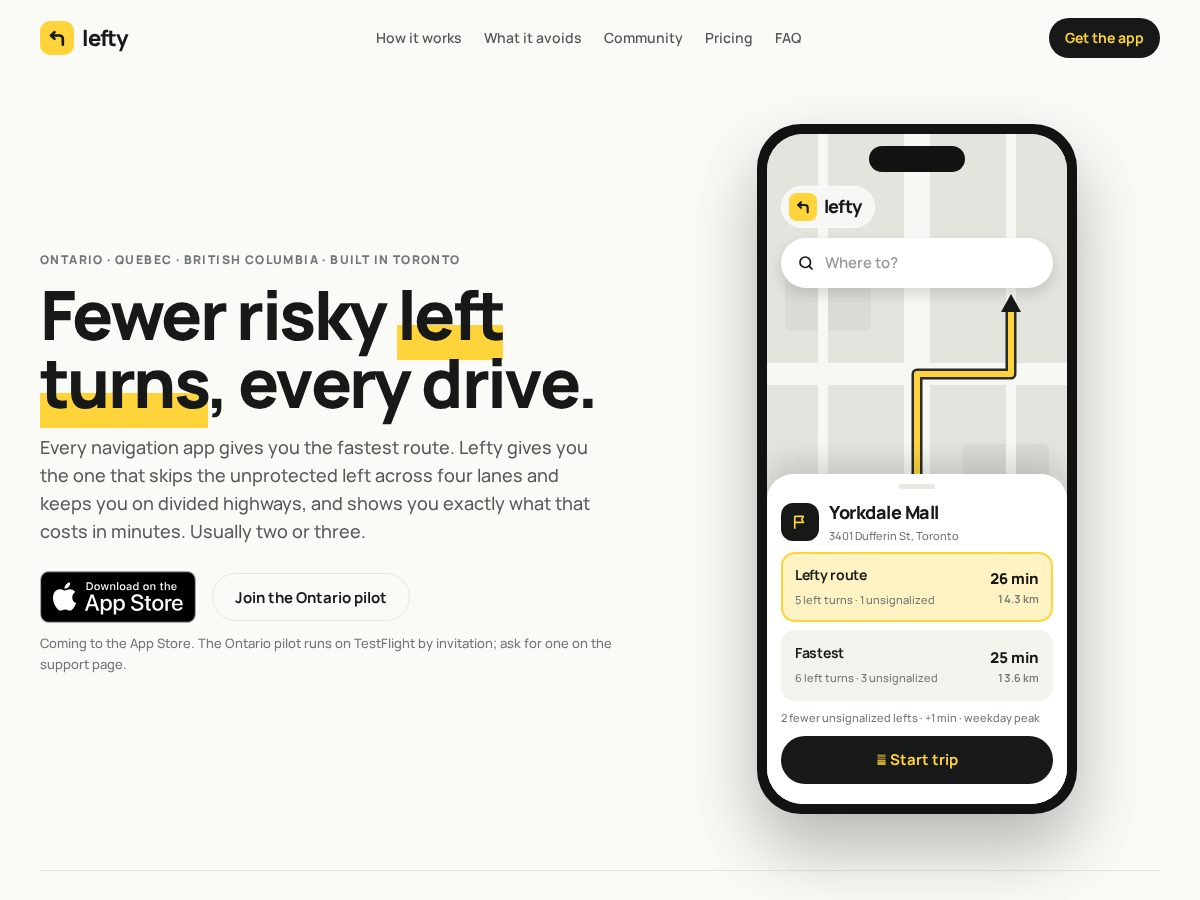 Landing-page snapshot of turnlefty.com