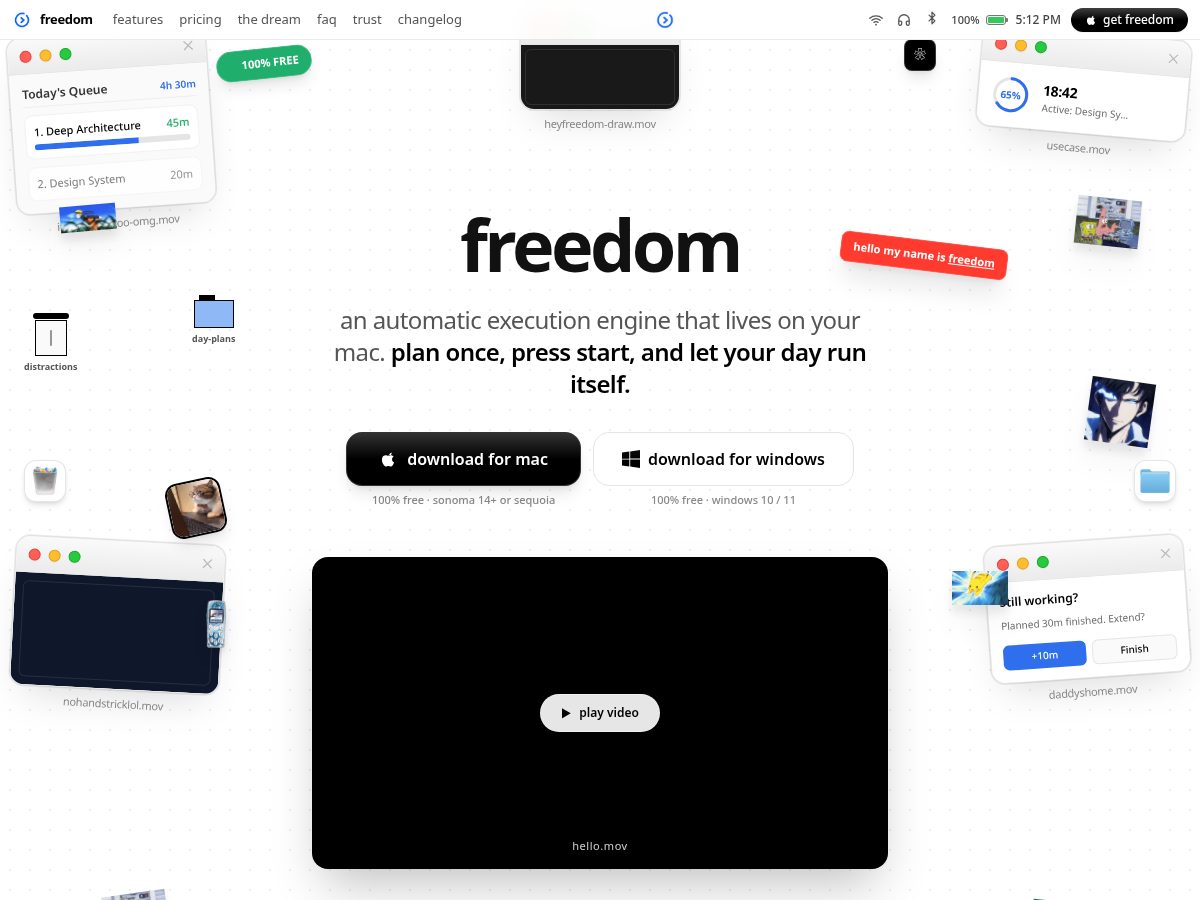 Landing-page snapshot of usefreedom.top