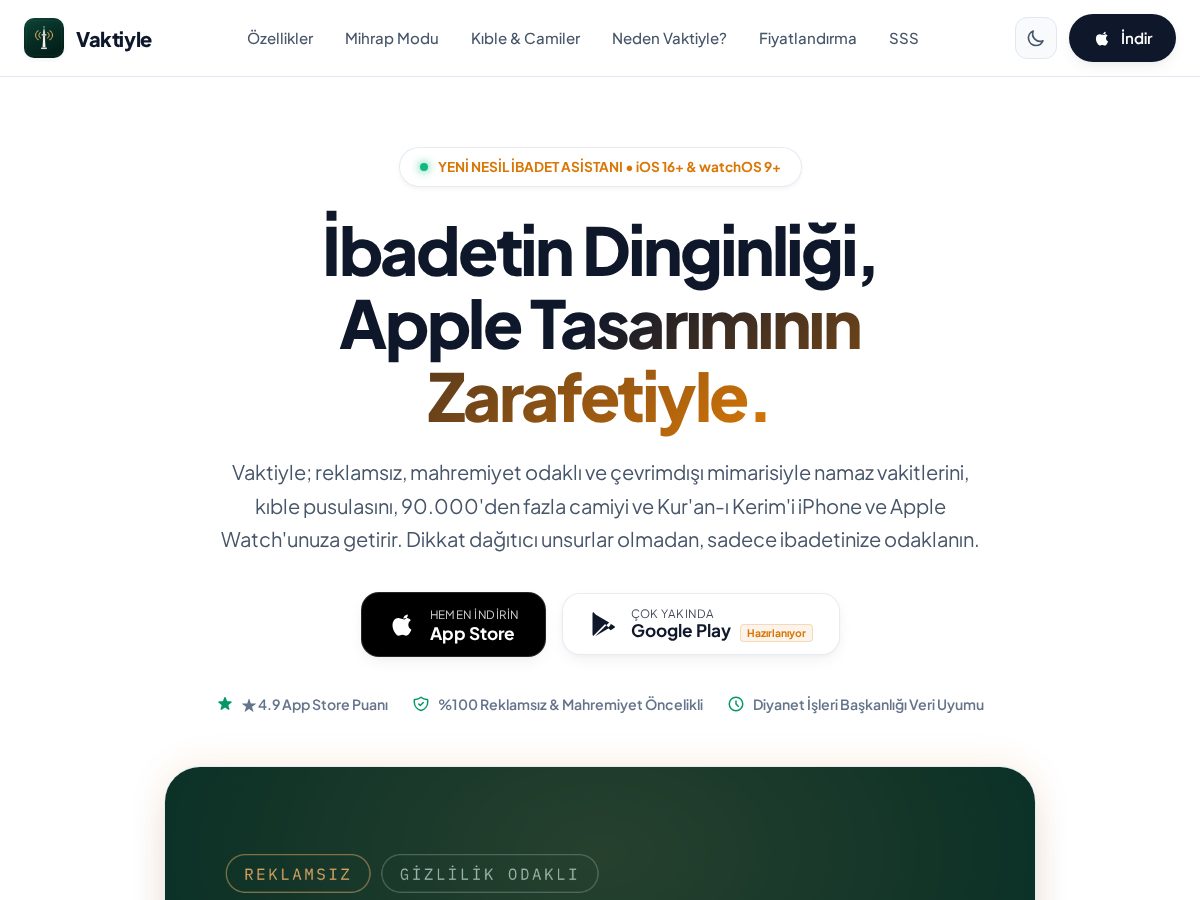 Landing-page snapshot of vaktiyle.app
