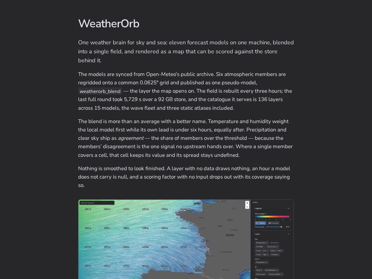 Landing-page snapshot of weatherorb.com