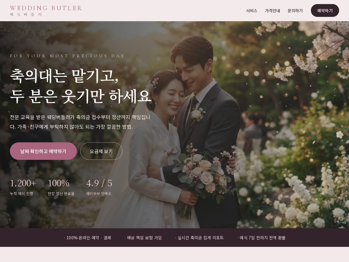 Landing-page snapshot of weddingbutler.pro