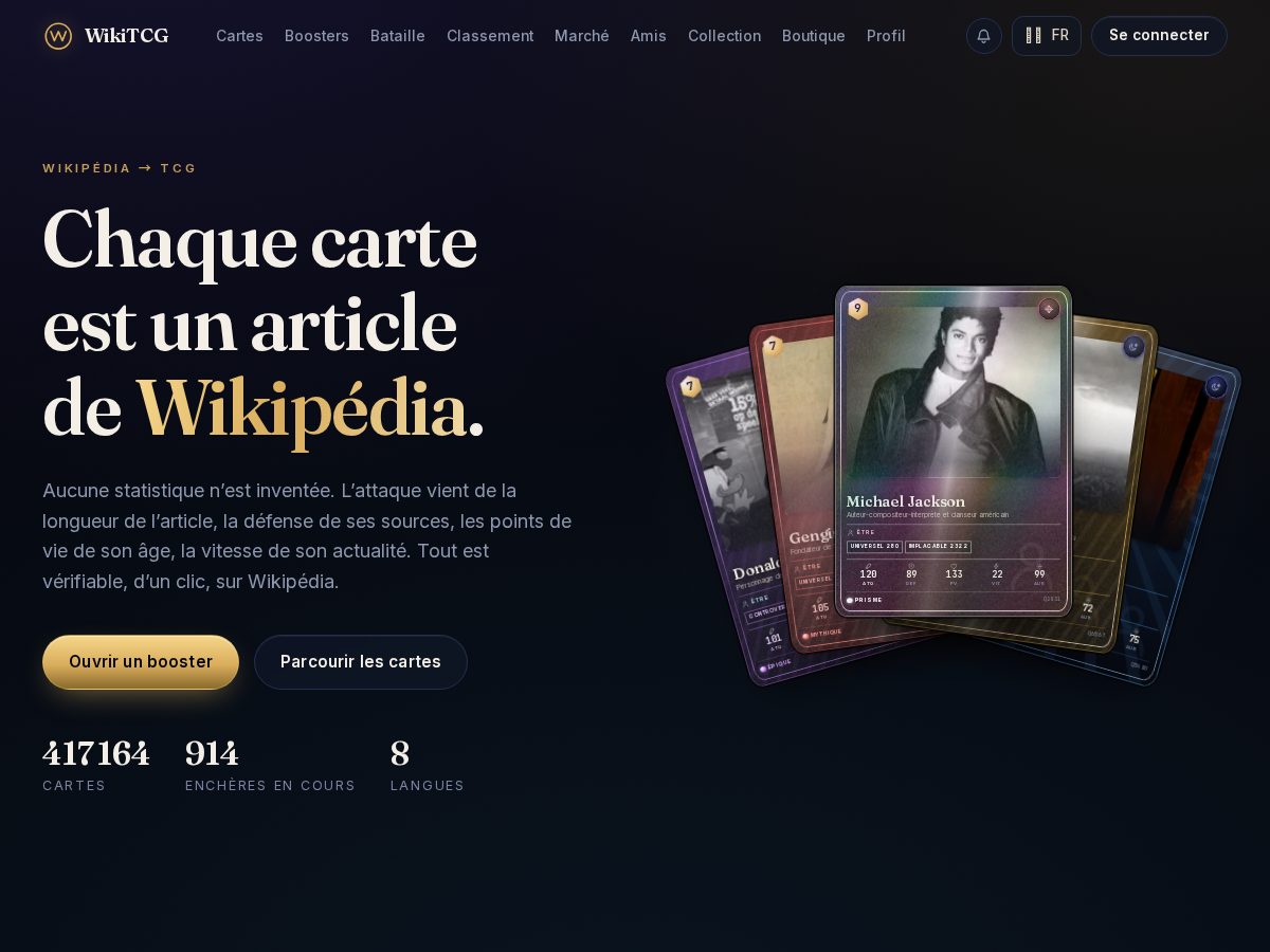 Landing-page snapshot of wiki-tcg.com