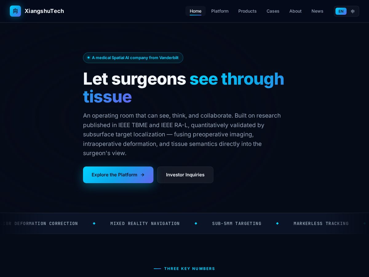 Landing-page snapshot of xiangshumedical.com