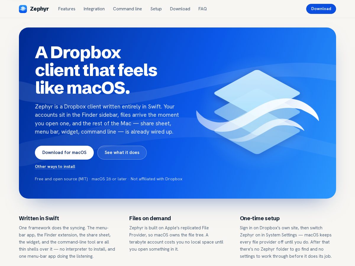 Landing-page snapshot of zephyrmac.app