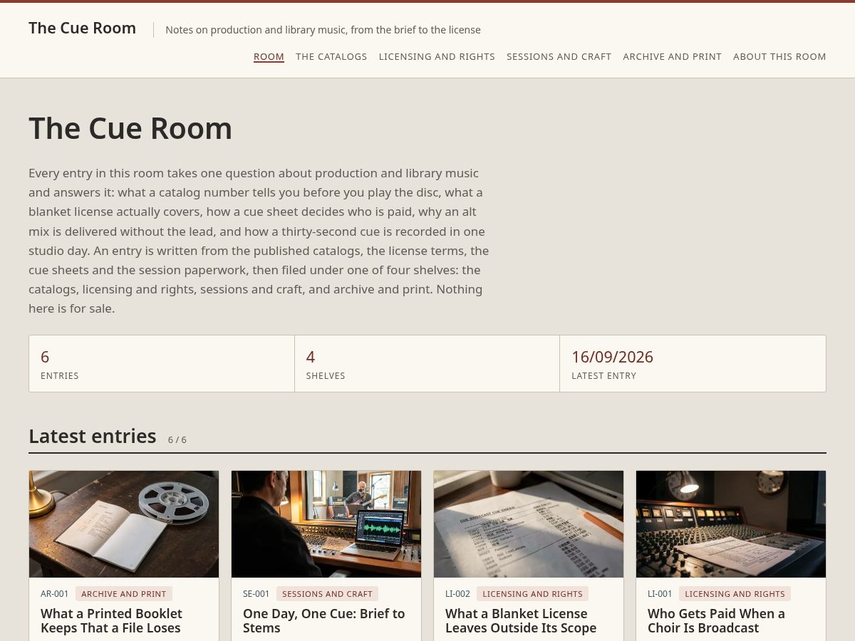 Landing-page snapshot of abaca-music.com