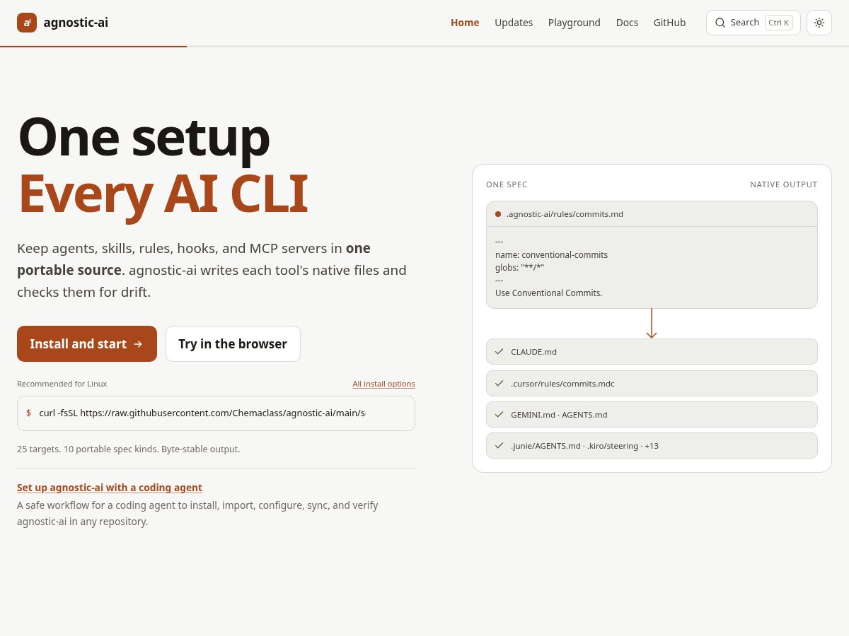Landing-page snapshot of agnostic-ai.org