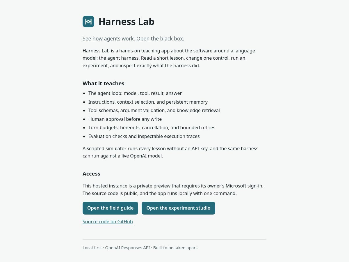 Landing-page snapshot of aiharnesslab.com