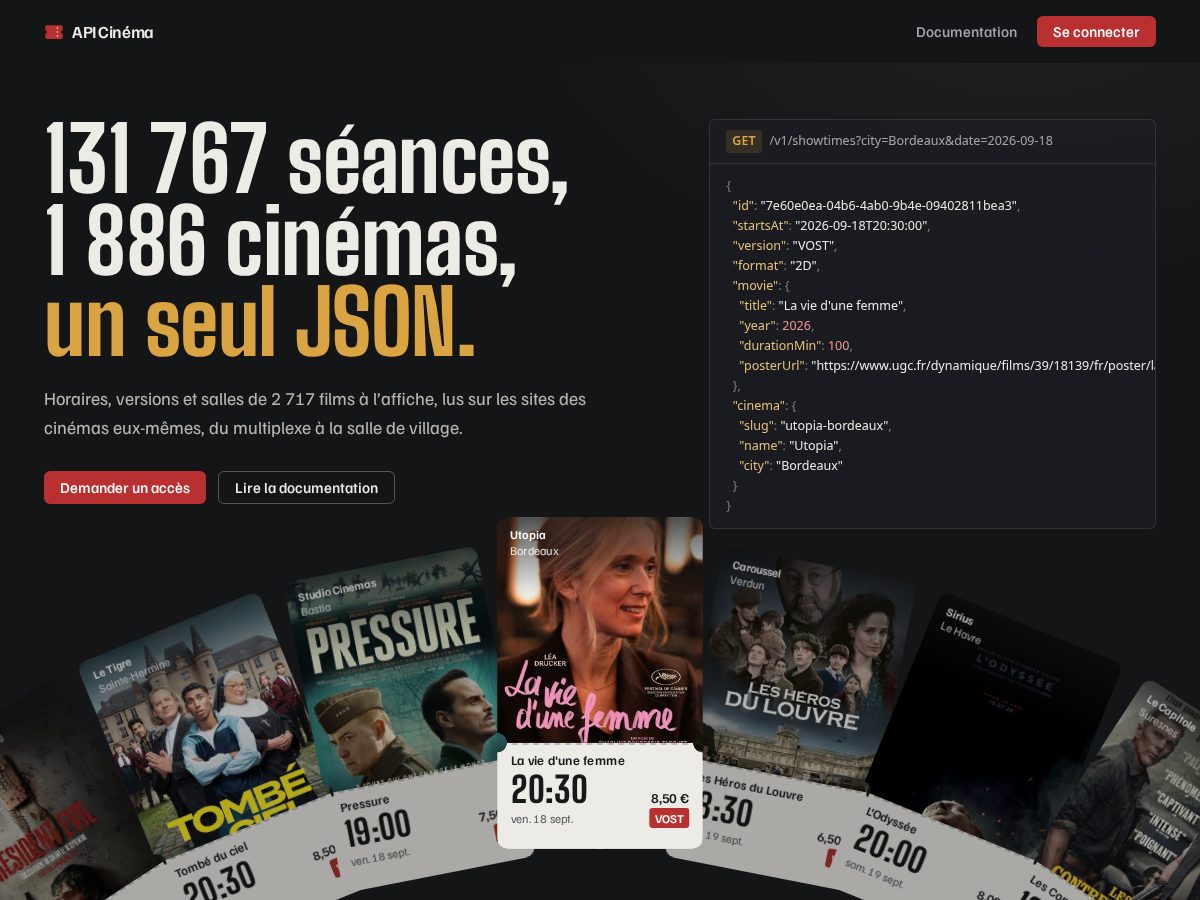 Landing-page snapshot of api-cinema.com