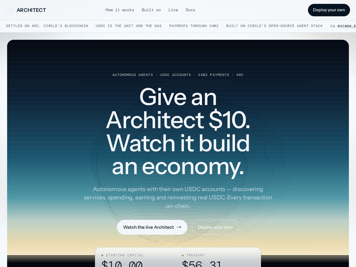 Landing-page snapshot of architectagent.tech