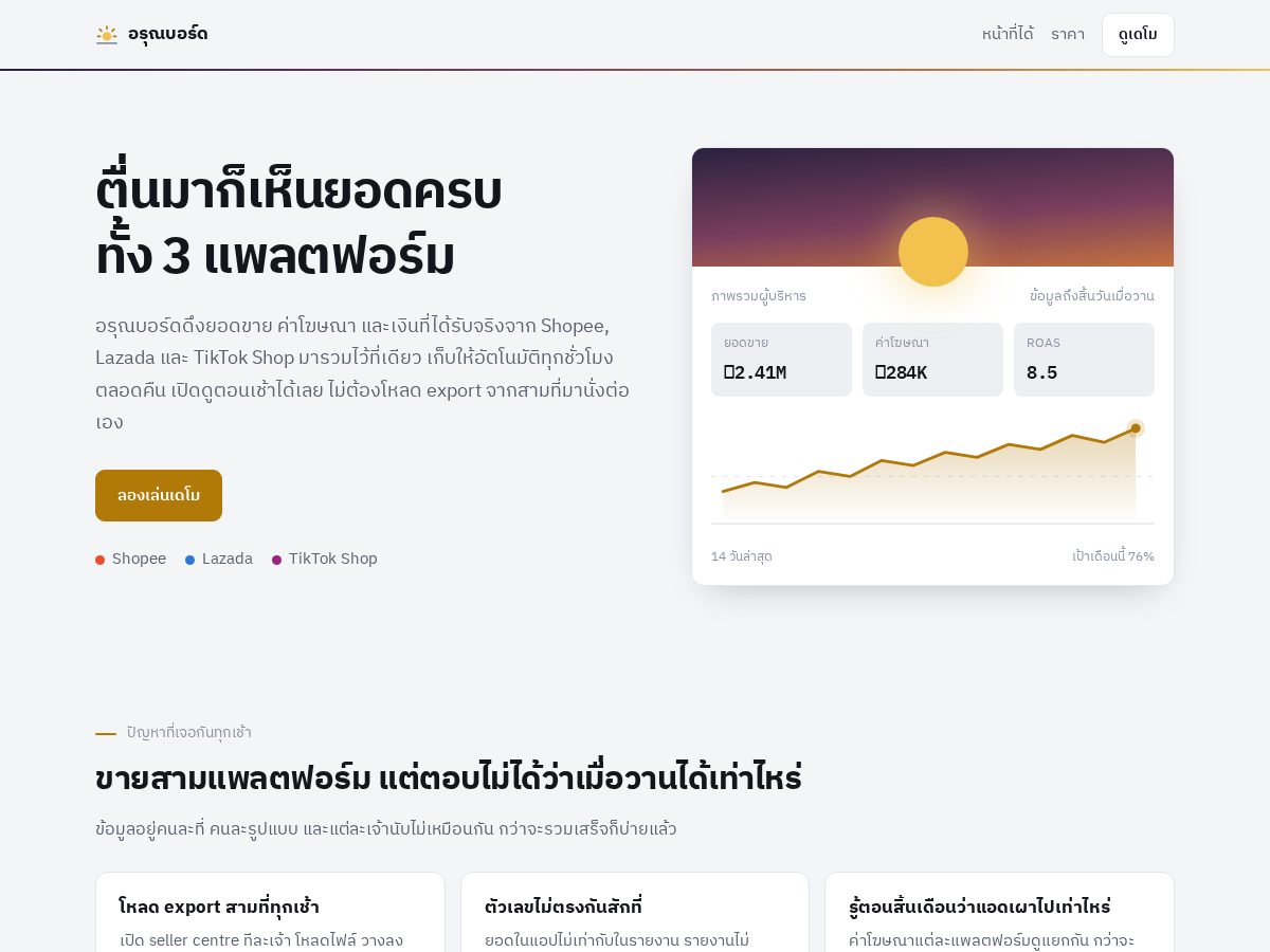 Landing-page snapshot of arunboard.com