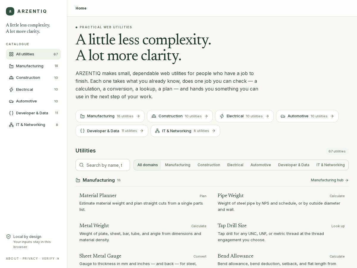 Landing-page snapshot of arzentiq.com