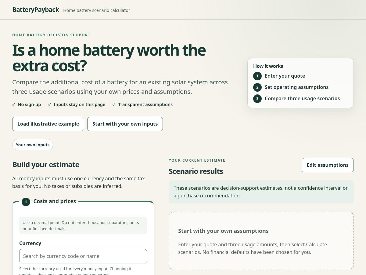 Landing-page snapshot of batterypayback.com