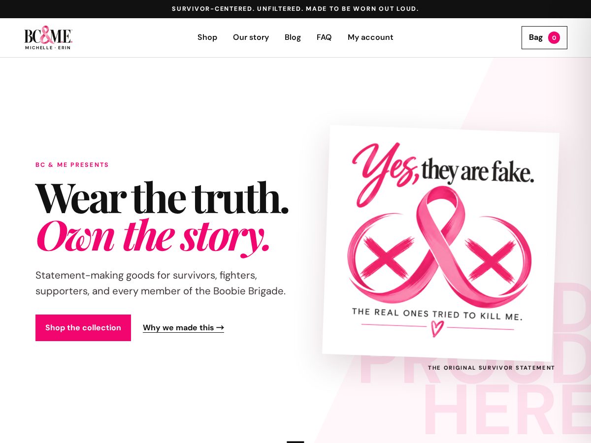 Landing-page snapshot of bcandme.com