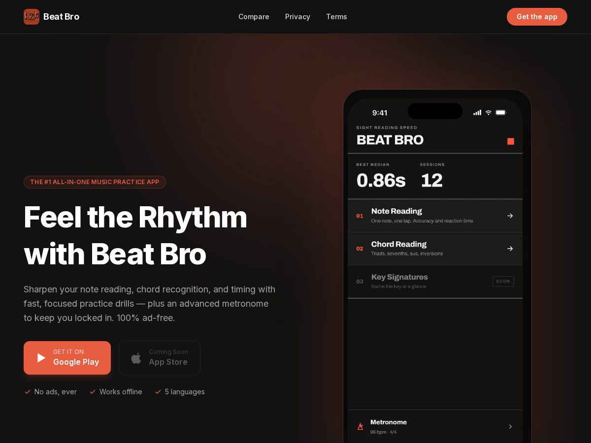 Landing-page snapshot of beatbro.app