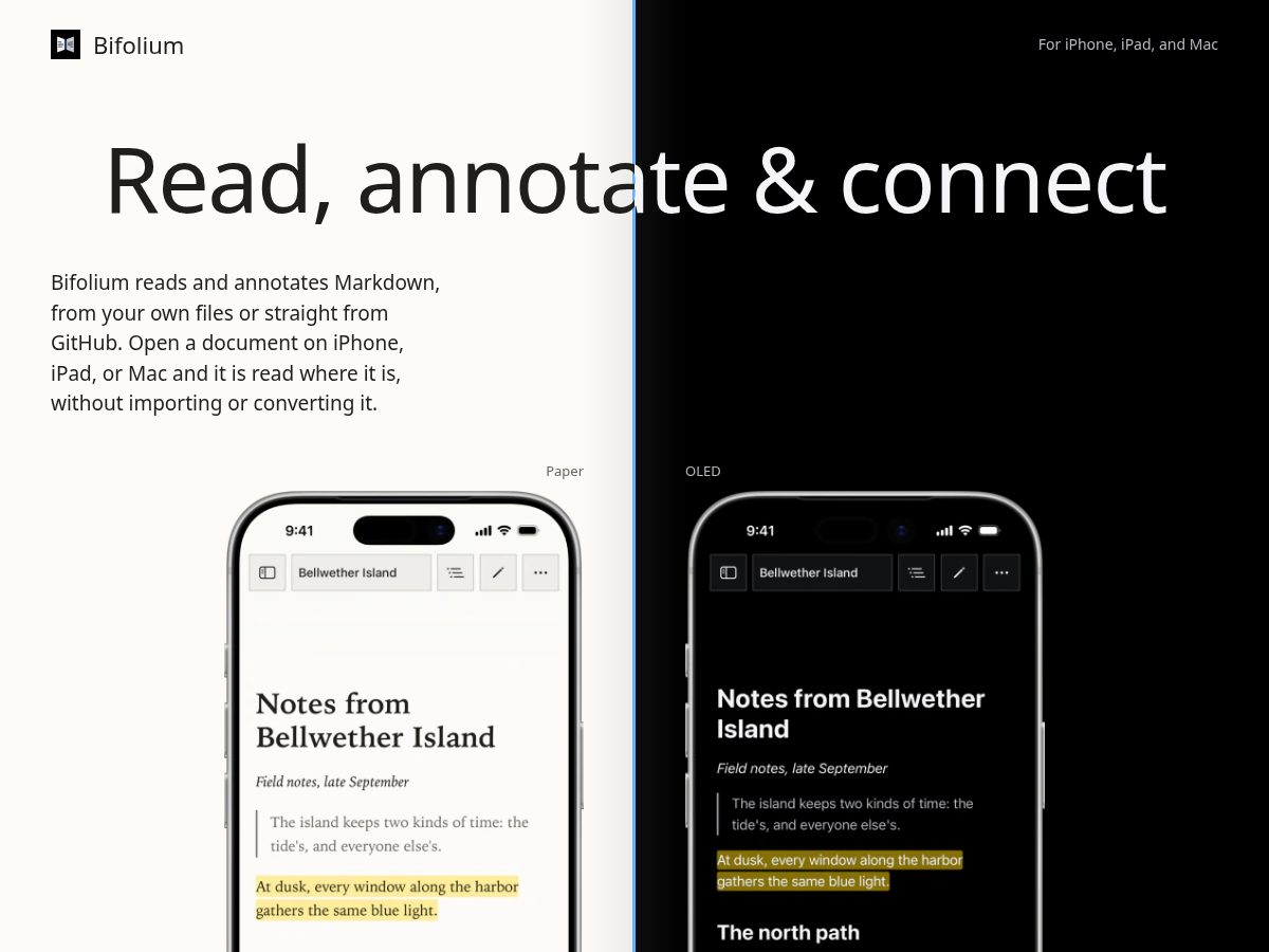 Landing-page snapshot of bifolium.app