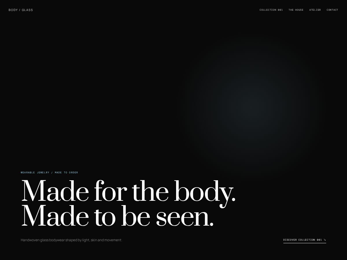 Landing-page snapshot of body-glass.com