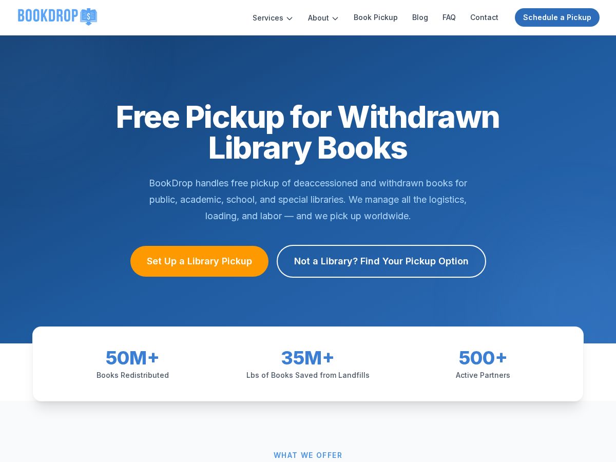 Landing-page snapshot of bookdropnj.com