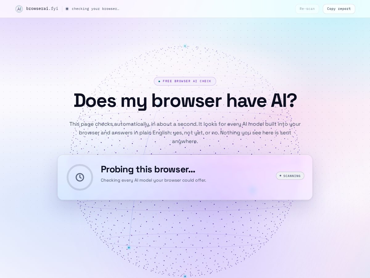 Landing-page snapshot of browserai.fyi