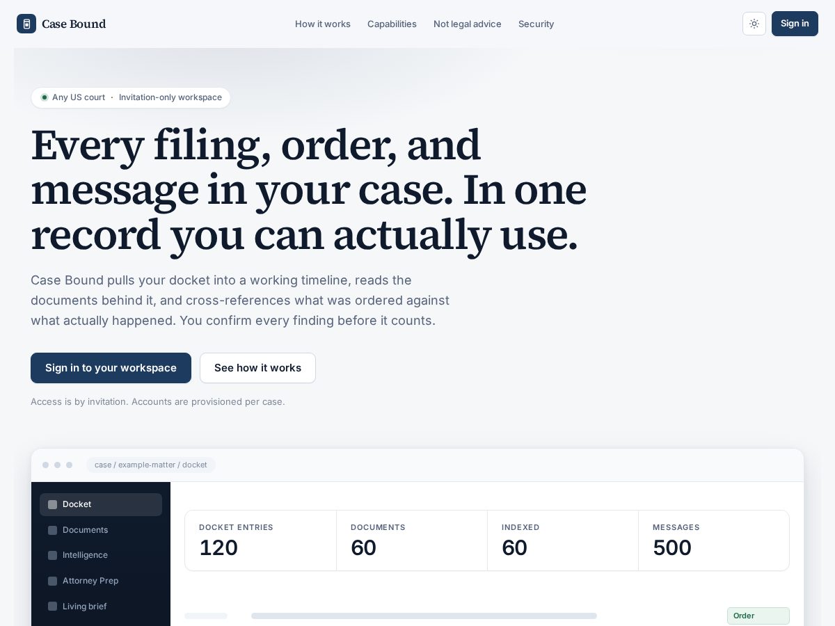 Landing-page snapshot of caseboundlaw.com